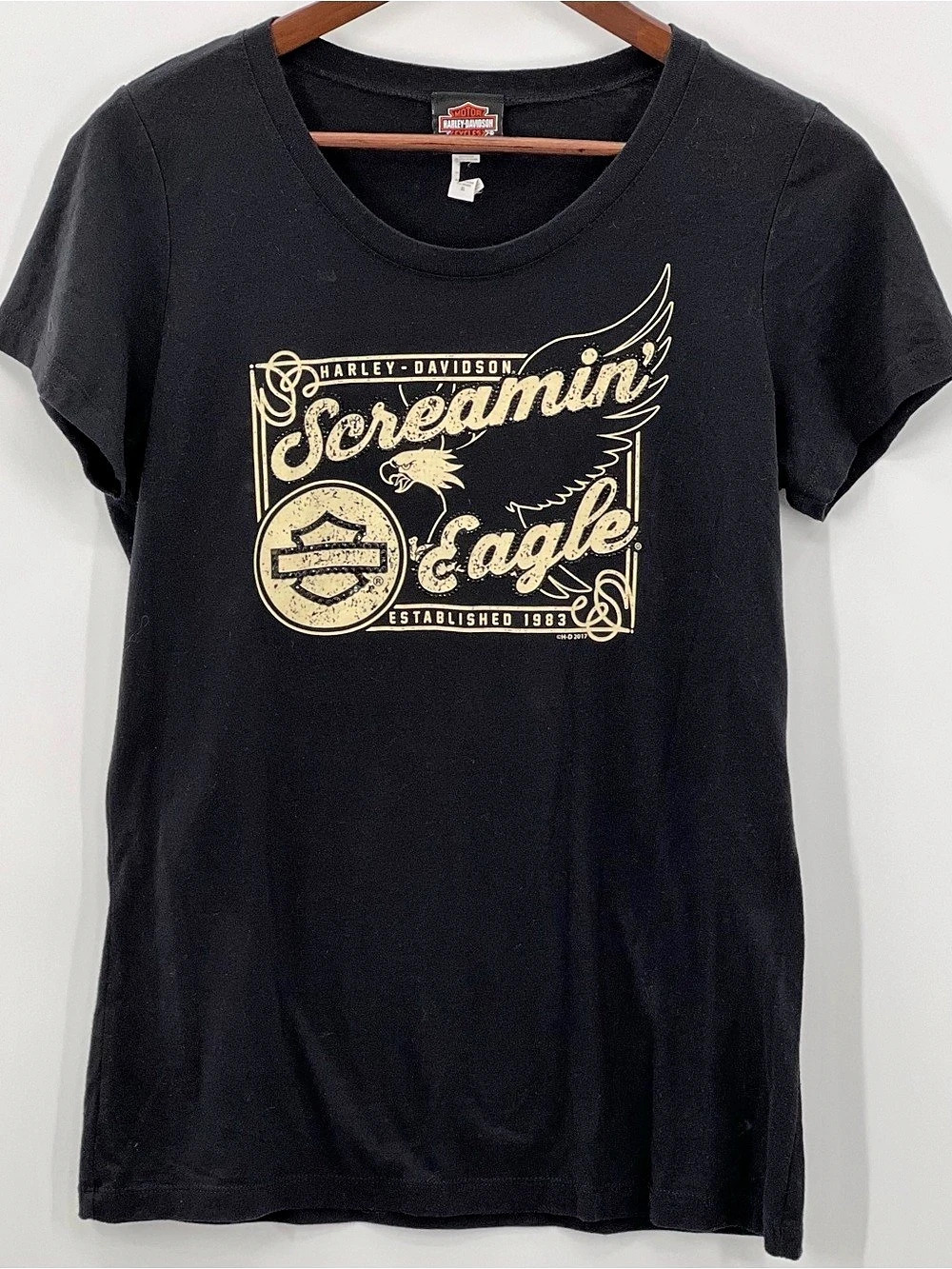 510 Harley-Davidson Screamin Eagle Rhinestone Graphic Tee Black XL